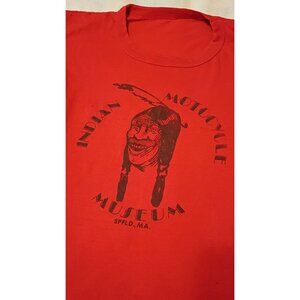 Vintage Indian Motorcycle Museum T-Shirt Springfield MA Large Thrashed Thin